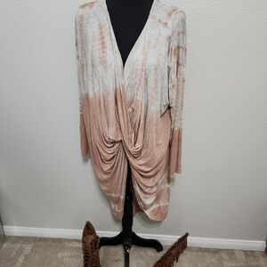 Tie-Dye Draped Cardigan